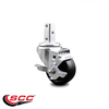 Service Caster 3.5 Inch Soft Rubber Wheel Swivel 7/8 Inch Square Stem Caster with Brake SCC SCC-SQ20S3514-SRS-TLB-78